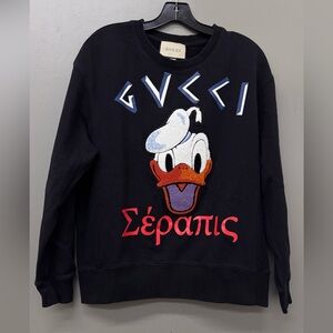 Gucci Donald Duck Cotton Black Sweatshirt size Large